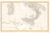 Southern Italy, Sicily and Sardinia c1835 old antique vintage map plan chart
