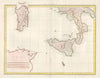 Ancient/Roman Southern Italy, Sicily & Sardinia by Mentelle/Chanlaire c1798 map