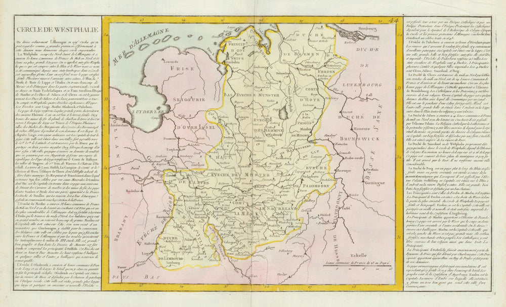 'Cercle de Westphalie' by J-B.L. Clouet. Westphalia Westfalia 1787 old map