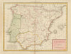 'Espagne Carte Comparative'. Mentelle/Chanlaire. Ancient/ Modern Spain c1798 map