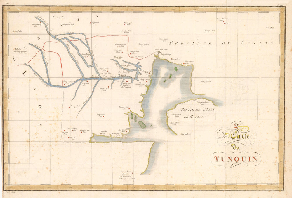 '2me Carte du Tunquin'. Tonkin Hainan Red River Vietnam China. CANU c1785 map
