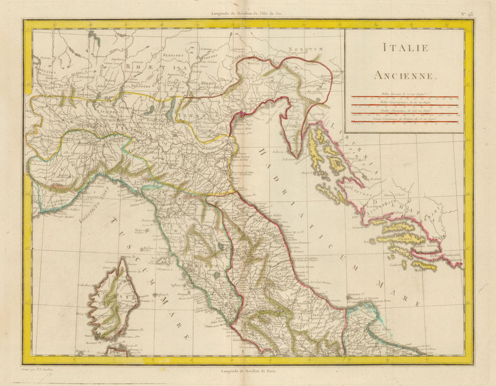 'Italie Ancienne' by Mentelle/Chanlaire. Ancient Roman Northern Italy c1798 map