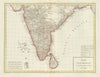 'Inde. Partie Méridionale…en deça du Gange'. Mentelle/Chanlaire. India c1795 map