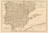 'Les Royaumes d'Espagne et de Portugal…' by Jean Janvier. Spain Iberia c1762 map