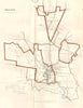 BOSTON town/borough plan for the REFORM ACT. Lincolnshire. DAWSON 1832 old map