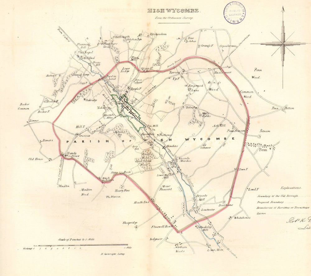 HIGH WYCOMBE borough/town plan. REFORM ACT. Buckinghamshire. DAWSON 1832 map