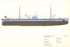 Deutschland (1916). German submarine. U-boat. U-Boot. Hugh Evelyn 1970 print