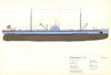 Deutschland (1916). German submarine. U-boat. U-Boot. Hugh Evelyn 1970 print