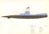 R Class (1918). British submarine. Hugh Evelyn 1970 old vintage print picture