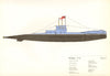 R Class (1918). British submarine. Hugh Evelyn 1970 old vintage print picture