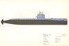 Nautilus (1954). American nuclear submarine. Hugh Evelyn 1970 old print
