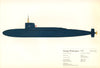 George Washington (1959). American nuclear submarine. Hugh Evelyn 1970 print
