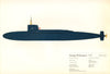 George Washington (1959). American nuclear submarine. Hugh Evelyn 1970 print