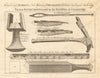 Tahitian tools. Breadfruit & cloth beater needle chisel adze flute. BANKES 1789