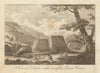 A view in Owhyhee, with one of the priest's houses. Hawaii. BANKES 1789 print