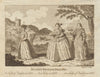 Old English dress. A lady in 1551, in 1577 & in 1585. England. BANKES 1789