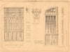 Door, Abbaye de Montbenoît, Doubs. Screen in Saint-Merri, Paris 1899 old print