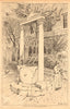 Dominican Well, Ragusa. Croatia 1900 old antique vintage print picture