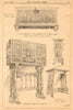 V&A museum furniture. English oak coffer walnut French chestnut cabinet 1900