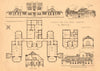 Design for a cottage hospital by Primus. Elevations & plan 1901 old print