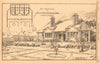 Almshouses near Ecclesfield, Yorkshire, C.O. Nelson A.R.I.B.A. 1901 old print