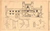 Details of Battle Abbey. North elevation. Sussex 1901 old antique print
