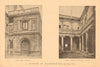 Town Hall, Seville & Patio, House of Miranda, Bruges. Spain 1901 old print