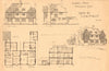 Sketch for ''a pair of villas''. elevation & plan 1902 old antique print