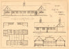 Design for a village school. NW elevation, SW elevation, plan 1902 old print