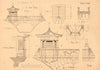 A stone bridge, May 1902. Elevations & plans 1902 old antique print picture