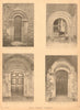 Essex Norman church doorways. Rainham Blackmore High Ongar Stifford 1902 print