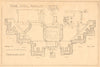 York City Asylum. First floor plan. Yorkshire 1903 old antique print picture