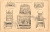 Furniture. Carved Flemish chair sideboard carved oak English 17C turned ash 1904