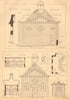 Boone's chapel, Lee. Architectural Elevations & plans. London 1904 old print