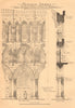 Hexham Abbey. Bay south transept. Elevation & section. Northumberland 1904