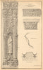 Pulpit, Long Sutton Church, Somerset. Section & plan 1905 old antique print