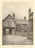 Old house, Evesham. By Fletcher Moss. Worcestershire 1906 antique print