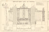 Wrought Iron Gate, Chiswick drawn by Maurice Adams. Sketch elevation plan 2 1906