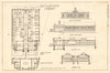 Bangor Free Library. Sections, elevations & plans. Wales 1906 old print