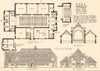 Parish Hall & boys' club design by Sub Rosa. Plans, elevations, section 1908