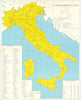 Carta Enografica d'Italia. Italy wine. Viticulture map. 86x69cm 1976 old