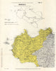 Italy wine. Marsala DOC. Sicilia. Palermo, Agrigento, Trapani 1976 old map