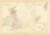 BRITISH ISLES & NORTH SEA. Dogger bank. Ocean depths. Shipping routes 1886 map