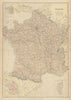 FRANCE. Departements. Railways. Inset in Provinces. BLACKIE 1886 old map