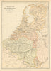 BELGIUM & NETHERLANDS. Railways. canals. Scale in Belgian/Dutch miles 1886 map