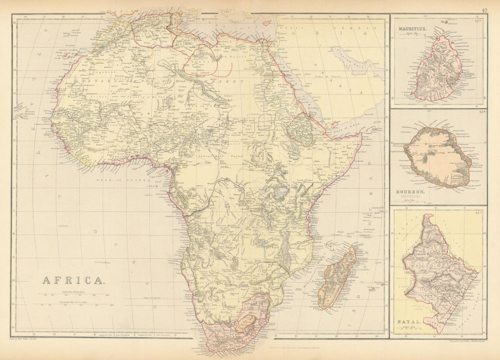 EARLY COLONIAL AFRICA. At start of "Scramble for Africa" colonisation 1886 map
