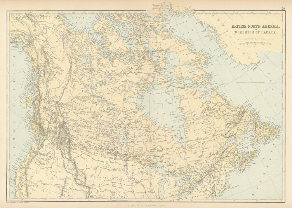 CANADA. Br. North America. Planned shipping route Liverpool-Port Nelson 1886 map