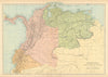 S AMERICA NW. Venezuela, New Granada(Colombia) w/Panama Ecuador.BLACKIE 1886 map