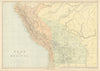 PERU & BOLIVIA W/LITORAL. < Pacific War borders.Planned La Paz railway 1886 map