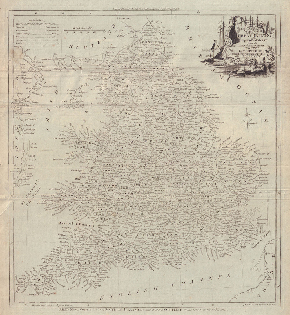 Map of that District of Great Britain called England & Wales. KITCHIN c1795